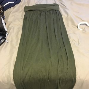 TOPSHOP OLIVE GREEN MAXI SKIRT (size 2)